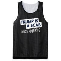 Funny Trump Is A Scab Vote Harris 2024 President Election Mesh Reversible Basketball Jersey Tank