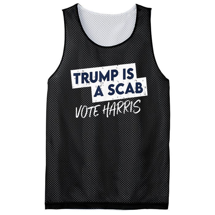 Funny Trump Is A Scab Vote Harris 2024 President Election Mesh Reversible Basketball Jersey Tank