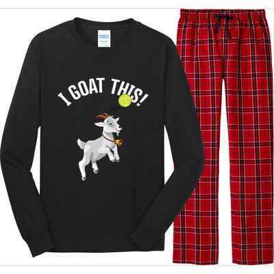 Funny Tennis I Goat This Ball Goat Lover And Tennis Player Gift Long Sleeve Pajama Set