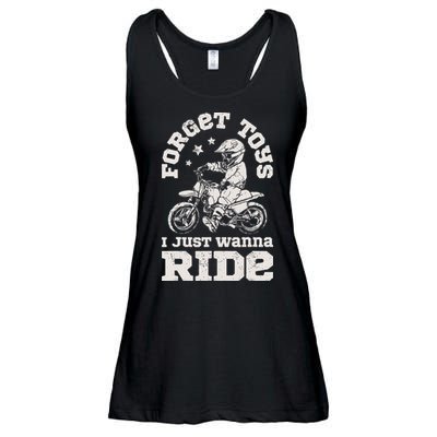 Forget Toys I Just Wanna Ride Dirt Bike Rider Motocross Ladies Essential Flowy Tank