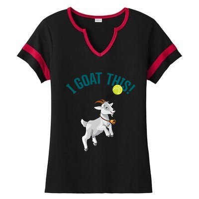 Funny Tennis I Goat This Ball Goat Lover And Tennis Player Gift Ladies Halftime Notch Neck Tee