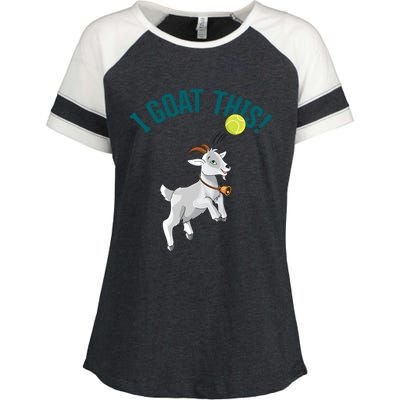 Funny Tennis I Goat This Ball Goat Lover And Tennis Player Gift Enza Ladies Jersey Colorblock Tee