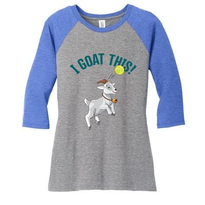 Funny Tennis I Goat This Ball Goat Lover And Tennis Player Gift Women's Tri-Blend 3/4-Sleeve Raglan Shirt