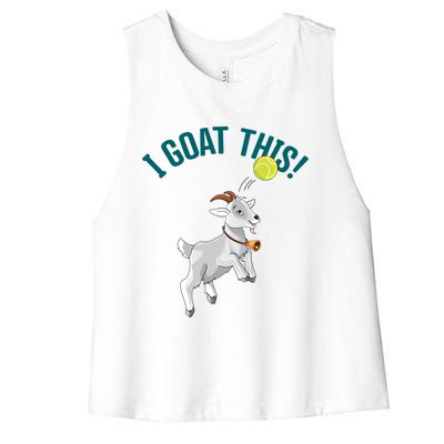 Funny Tennis I Goat This Ball Goat Lover And Tennis Player Gift Women's Racerback Cropped Tank