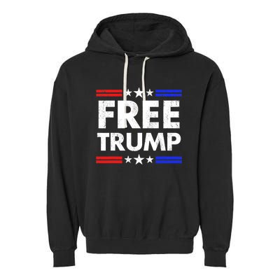 Free Trump Indictment Garment-Dyed Fleece Hoodie