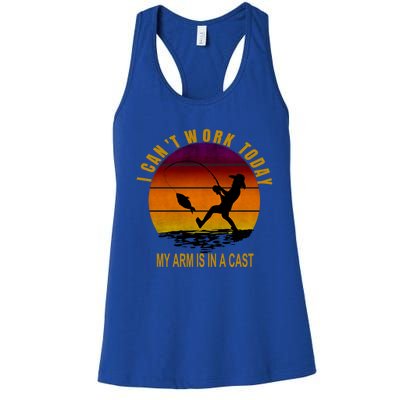 Fisher Today I Cant Work My Arm Is In A Cast Gift Women's Racerback Tank