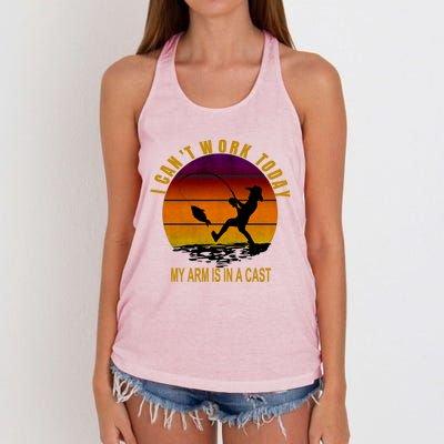 Fisher Today I Cant Work My Arm Is In A Cast Gift Women's Knotted Racerback Tank