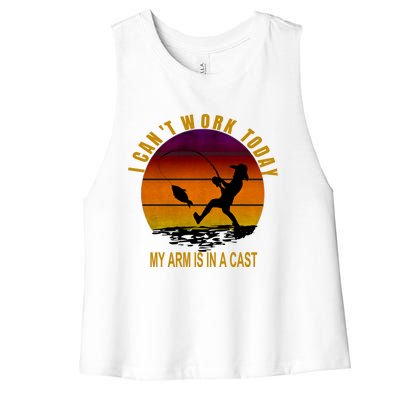 Fisher Today I Cant Work My Arm Is In A Cast Gift Women's Racerback Cropped Tank