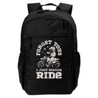 Forget Toys I Just Wanna Ride Dirt Bike Rider Boy Motocross Daily Commute Backpack