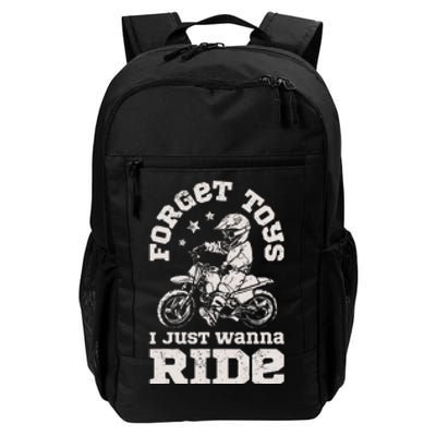 Forget Toys I Just Wanna Ride Dirt Bike Rider Boy Motocross Daily Commute Backpack