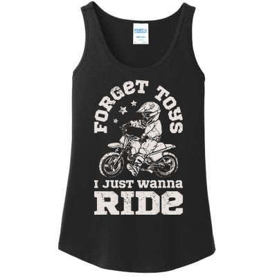 Forget Toys I Just Wanna Ride Dirt Bike Rider Boy Motocross Ladies Essential Tank