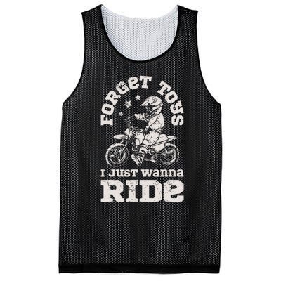 Forget Toys I Just Wanna Ride Dirt Bike Rider Boy Motocross Mesh Reversible Basketball Jersey Tank