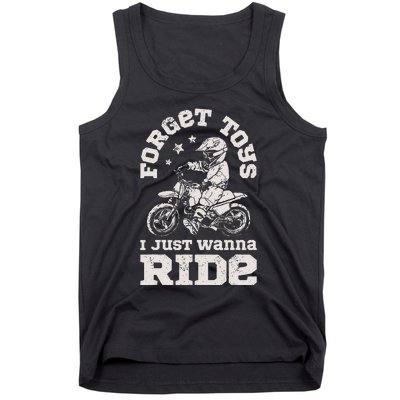 Forget Toys I Just Wanna Ride Dirt Bike Rider Boy Motocross Tank Top