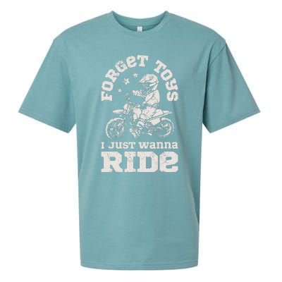 Forget Toys I Just Wanna Ride Dirt Bike Rider Boy Motocross Sueded Cloud Jersey T-Shirt