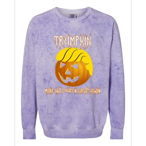 Funny Trumpkin I Make Halloween Great Again Gift Colorblast Crewneck Sweatshirt