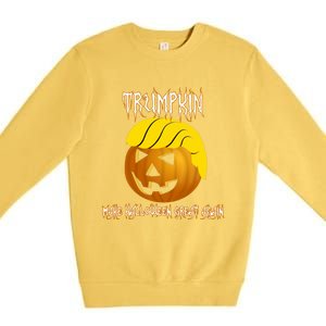 Funny Trumpkin I Make Halloween Great Again Gift Premium Crewneck Sweatshirt