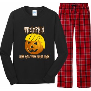 Funny Trumpkin I Make Halloween Great Again Gift Long Sleeve Pajama Set