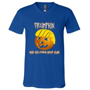 Funny Trumpkin I Make Halloween Great Again Gift V-Neck T-Shirt