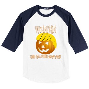 Funny Trumpkin I Make Halloween Great Again Gift Baseball Sleeve Shirt