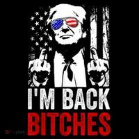 Funny Trump IM Back Bitches Take Ameircan Great Again 7-Panel Snapback Hat