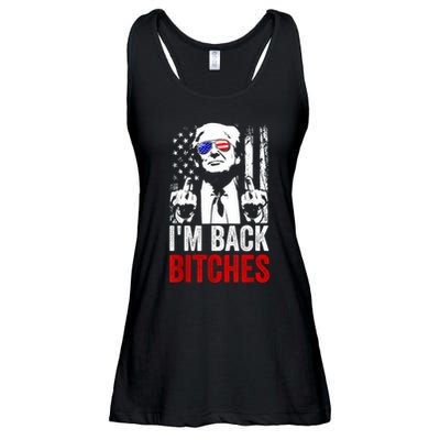 Funny Trump IM Back Bitches Take Ameircan Great Again Ladies Essential Flowy Tank
