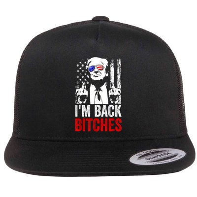 Funny Trump IM Back Bitches Take Ameircan Great Again Flatbill Hat