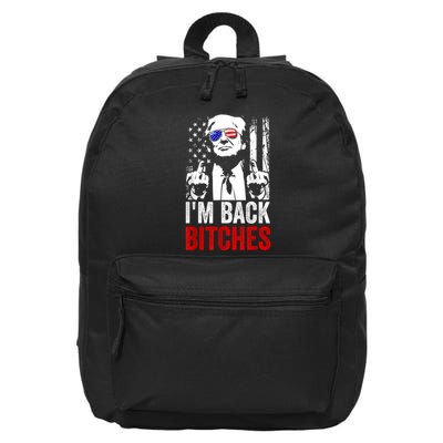 Funny Trump IM Back Bitches Take Ameircan Great Again 16 in Basic Backpack