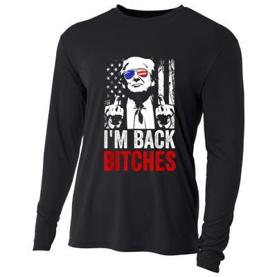 Funny Trump IM Back Bitches Take Ameircan Great Again Cooling Performance Long Sleeve Crew