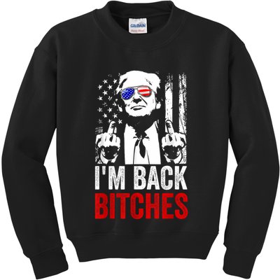 Funny Trump IM Back Bitches Take Ameircan Great Again Kids Sweatshirt