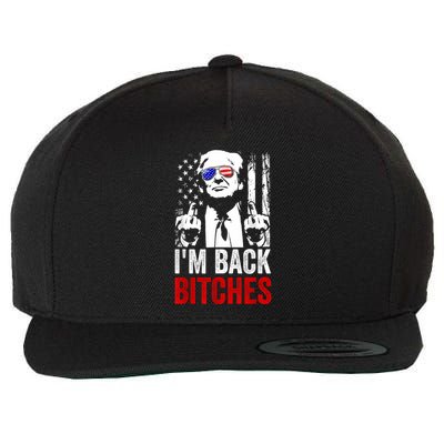 Funny Trump IM Back Bitches Take Ameircan Great Again Wool Snapback Cap