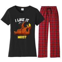 Funny Turkey I Like It Moist Thanksgiving Dinner For Family Women's Flannel Pajama Set