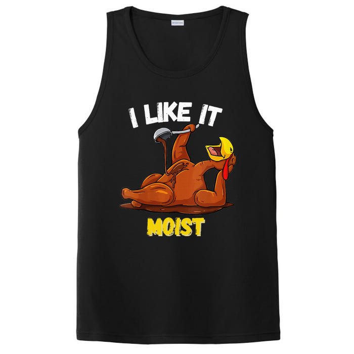 Funny Turkey I Like It Moist Thanksgiving Dinner For Family PosiCharge Competitor Tank