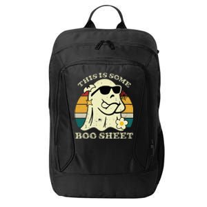 Funny This Is Some Boo Sheet Halloween Boo Ghost Costume City Backpack