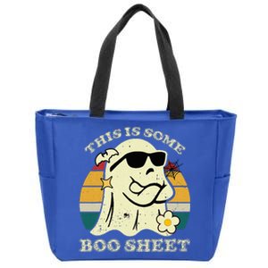 Funny This Is Some Boo Sheet Halloween Boo Ghost Costume Zip Tote Bag