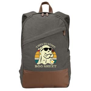 Funny This Is Some Boo Sheet Halloween Boo Ghost Costume Cotton Canvas Backpack