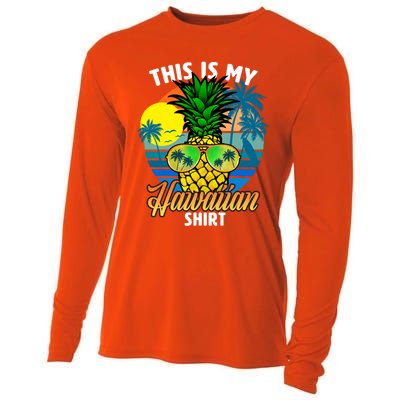 Funny This Is My Hawaiian Cool Gift Pineapple Sunglasses Hawaii Cute Gift Cooling Performance Long Sleeve Crew