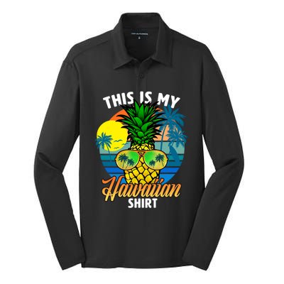 Funny This Is My Hawaiian Cool Gift Pineapple Sunglasses Hawaii Cute Gift Silk Touch Performance Long Sleeve Polo