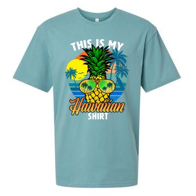 Funny This Is My Hawaiian Cool Gift Pineapple Sunglasses Hawaii Cute Gift Sueded Cloud Jersey T-Shirt