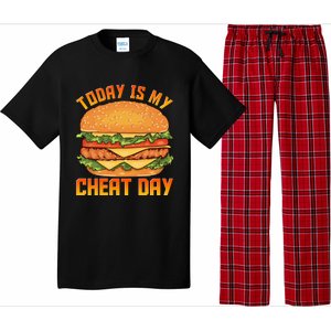 Funny Today Is My Cheat Day Burger Cheeseburger Hamburger Funny Gift Pajama Set