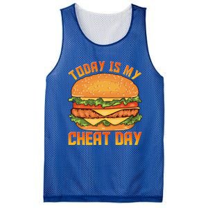 Funny Today Is My Cheat Day Burger Cheeseburger Hamburger Funny Gift Mesh Reversible Basketball Jersey Tank