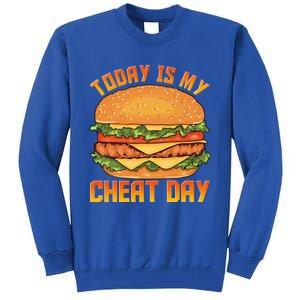 Funny Today Is My Cheat Day Burger Cheeseburger Hamburger Funny Gift Tall Sweatshirt