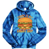 Funny Today Is My Cheat Day Burger Cheeseburger Hamburger Funny Gift Tie Dye Hoodie