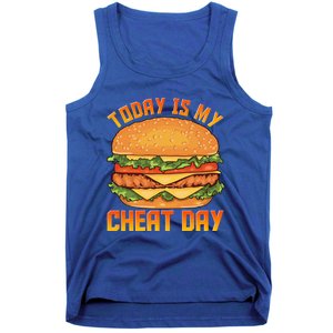 Funny Today Is My Cheat Day Burger Cheeseburger Hamburger Funny Gift Tank Top