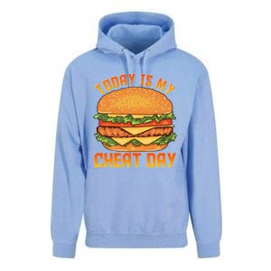 Funny Today Is My Cheat Day Burger Cheeseburger Hamburger Funny Gift Unisex Surf Hoodie