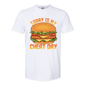 Funny Today Is My Cheat Day Burger Cheeseburger Hamburger Funny Gift Softstyle CVC T-Shirt