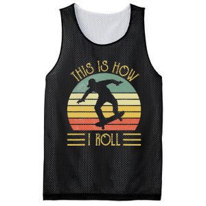 Funny This Is How I Roll Skateboard Skateboarding  Mesh Reversible Basketball Jersey Tank