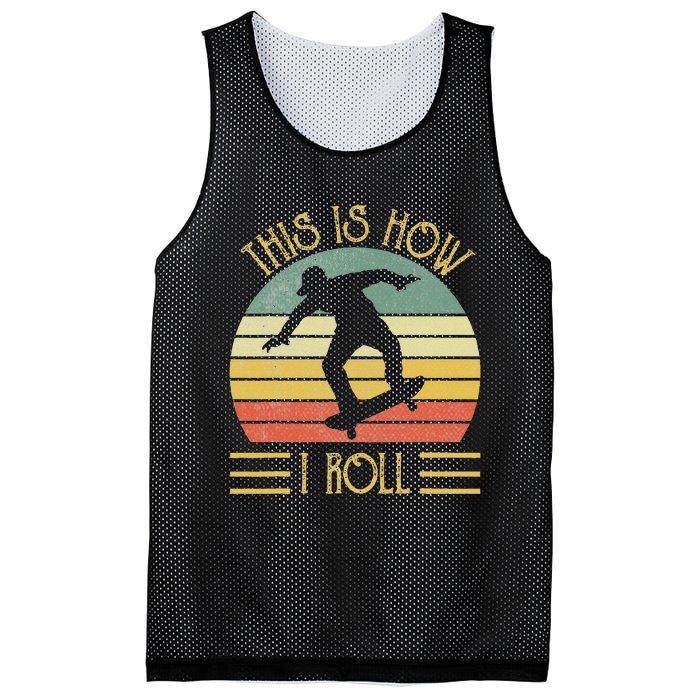 Funny This Is How I Roll Skateboard Skateboarding  Mesh Reversible Basketball Jersey Tank