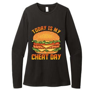 Funny Today Is My Cheat Day Burger Cheeseburger Hamburger Gift Womens CVC Long Sleeve Shirt