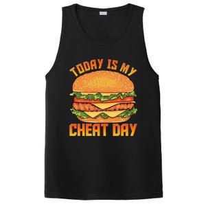 Funny Today Is My Cheat Day Burger Cheeseburger Hamburger Gift PosiCharge Competitor Tank