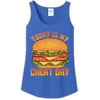 Funny Today Is My Cheat Day Burger Cheeseburger Hamburger Gift Ladies Essential Tank